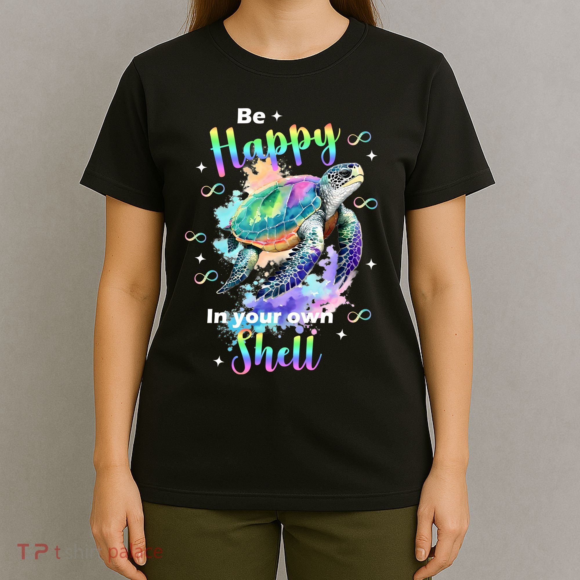Be Happy On Your Own Colorful Turtle Self Love T-Shirt