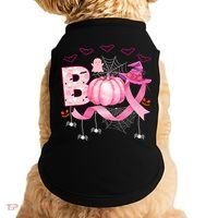 Boo Halloween October Breast Cancer Awareness Doggie Tank thumb 0