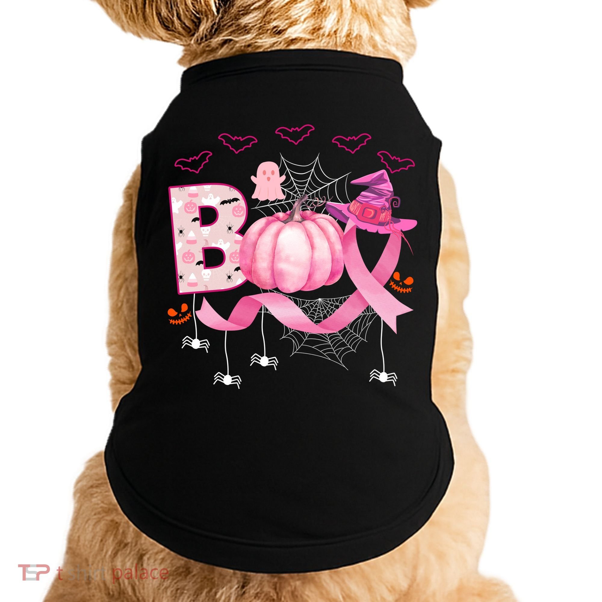 Boo Halloween October Breast Cancer Awareness Doggie Tank
