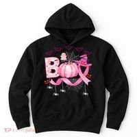 Boo Halloween October Breast Cancer Awareness Hoodie thumb 0