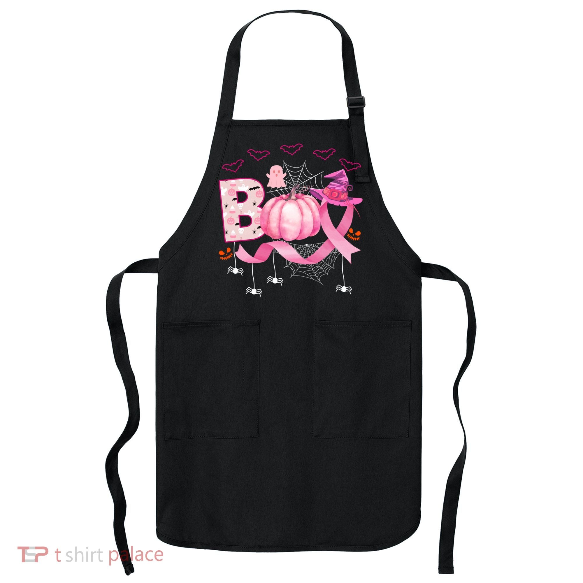 Boo Halloween October Breast Cancer Awareness Apron