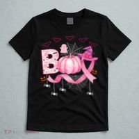 Boo Halloween October Breast Cancer Awareness T-Shirt thumb 5