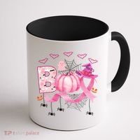Boo Halloween October Breast Cancer Awareness Coffee Mug thumb 1