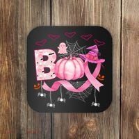 Boo Halloween October Breast Cancer Awareness Coaster thumb 0