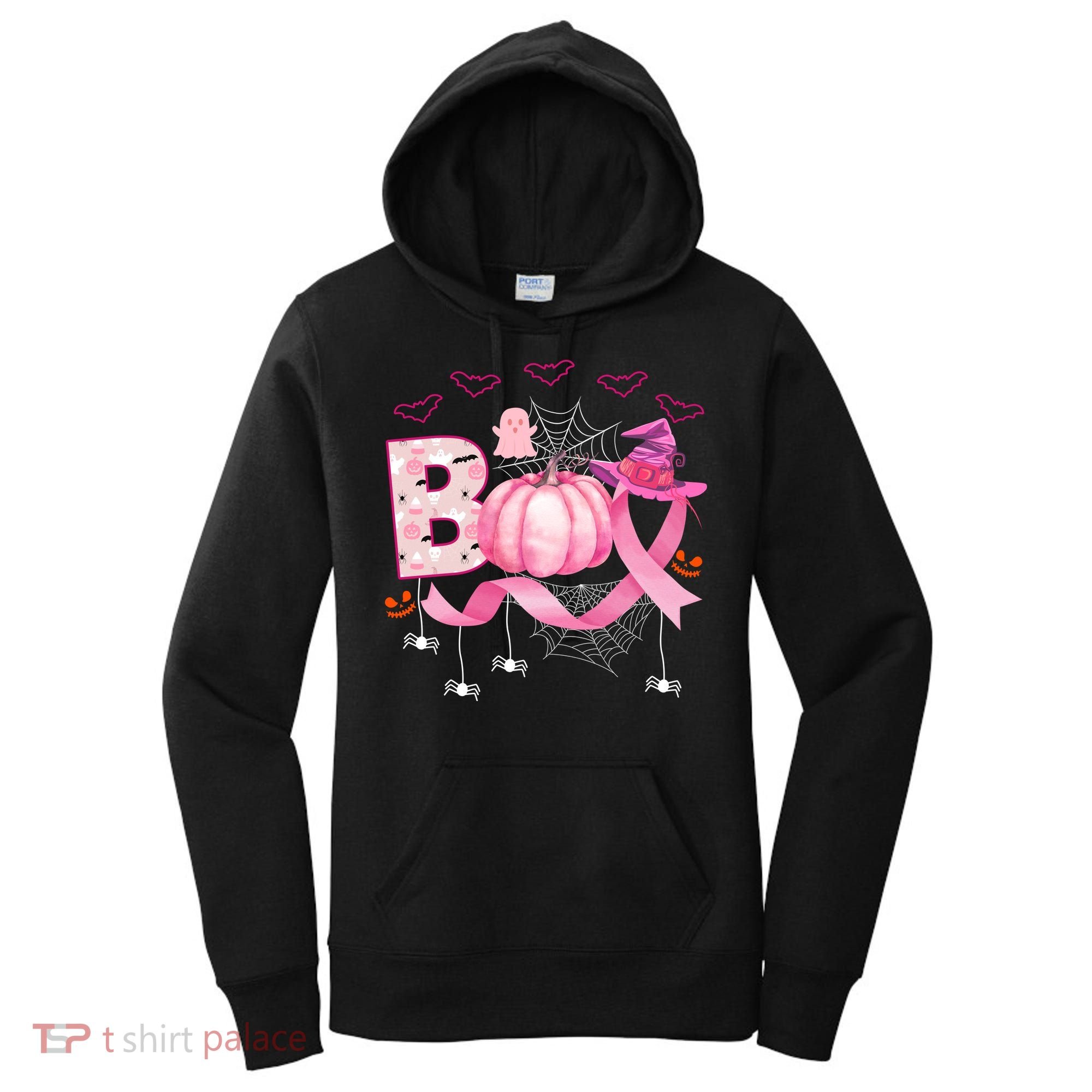 Boo Halloween October Breast Cancer Awareness Women's Hoodie
