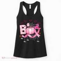 Boo Halloween October Breast Cancer Awareness Women's Tank Top thumb 0
