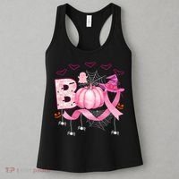 Boo Halloween October Breast Cancer Awareness Women's Tank Top thumb 3