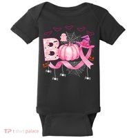 Boo Halloween October Breast Cancer Awareness Baby Bodysuit thumb 0