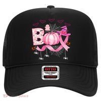 Boo Halloween October Breast Cancer Awareness Hat thumb 0