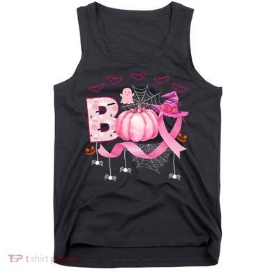 Boo Halloween October Breast Cancer Awareness Tank Top