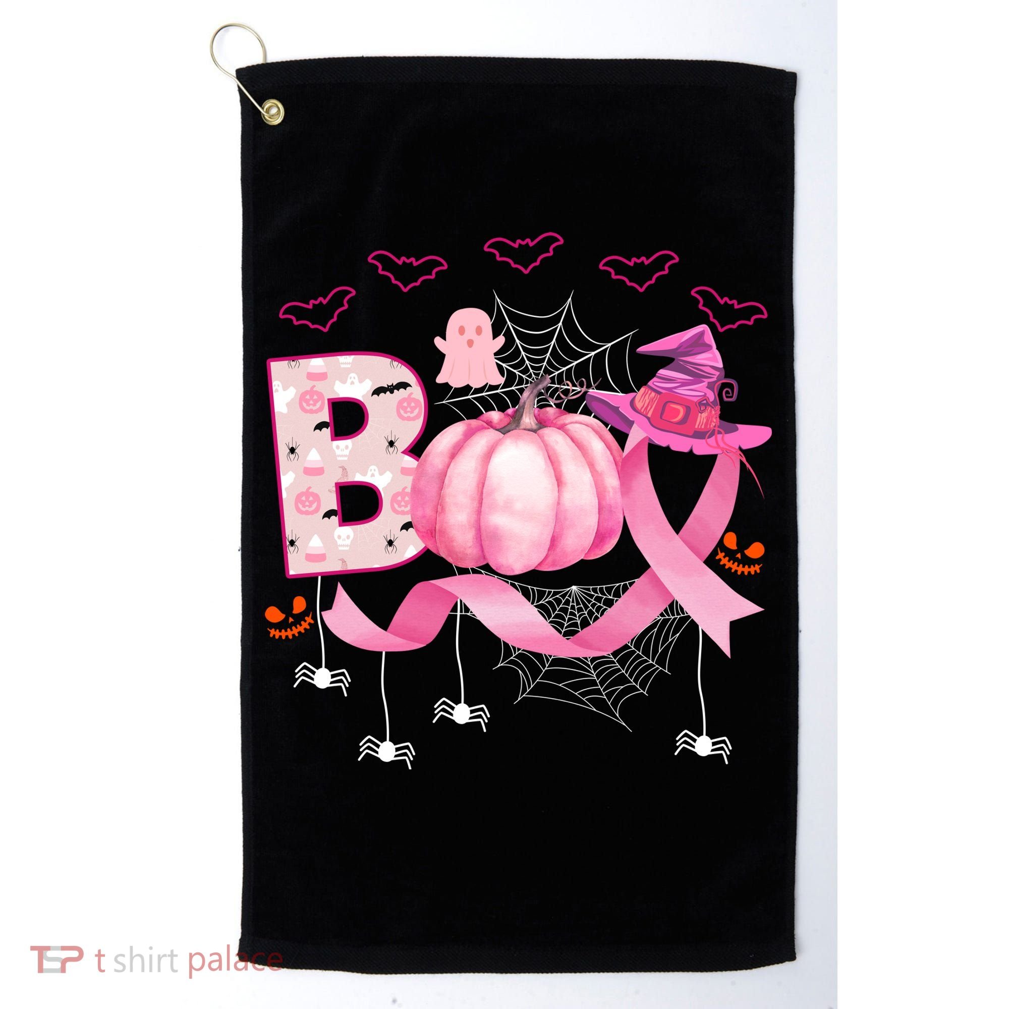 Boo Halloween October Breast Cancer Awareness Golf Towel