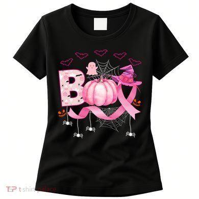 Boo Halloween October Breast Cancer Awareness Women's T-Shirt