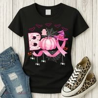 Boo Halloween October Breast Cancer Awareness Women's T-Shirt thumb 3