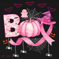Boo Halloween October Breast Cancer Awareness Kids Sweatshirt thumb 2