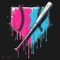 Baseball Home Plate Drip With Sprinkles Drip Ice Cream Bat Backpack thumb 2