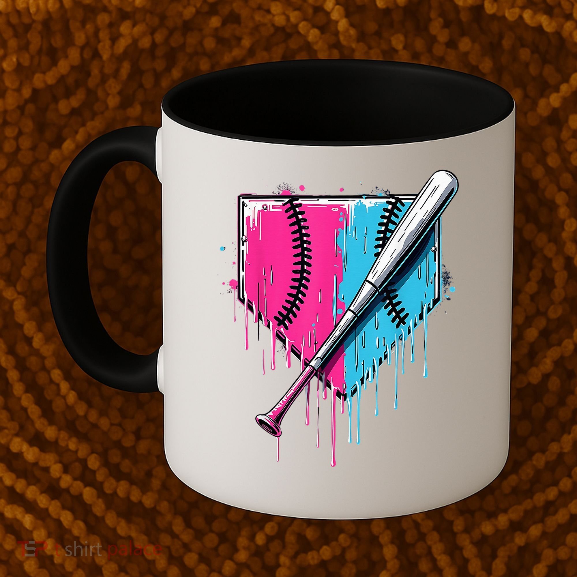 Baseball Home Plate Drip With Sprinkles Drip Ice Cream Bat Coffee Mug