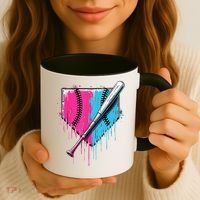 Baseball Home Plate Drip With Sprinkles Drip Ice Cream Bat Coffee Mug thumb 3
