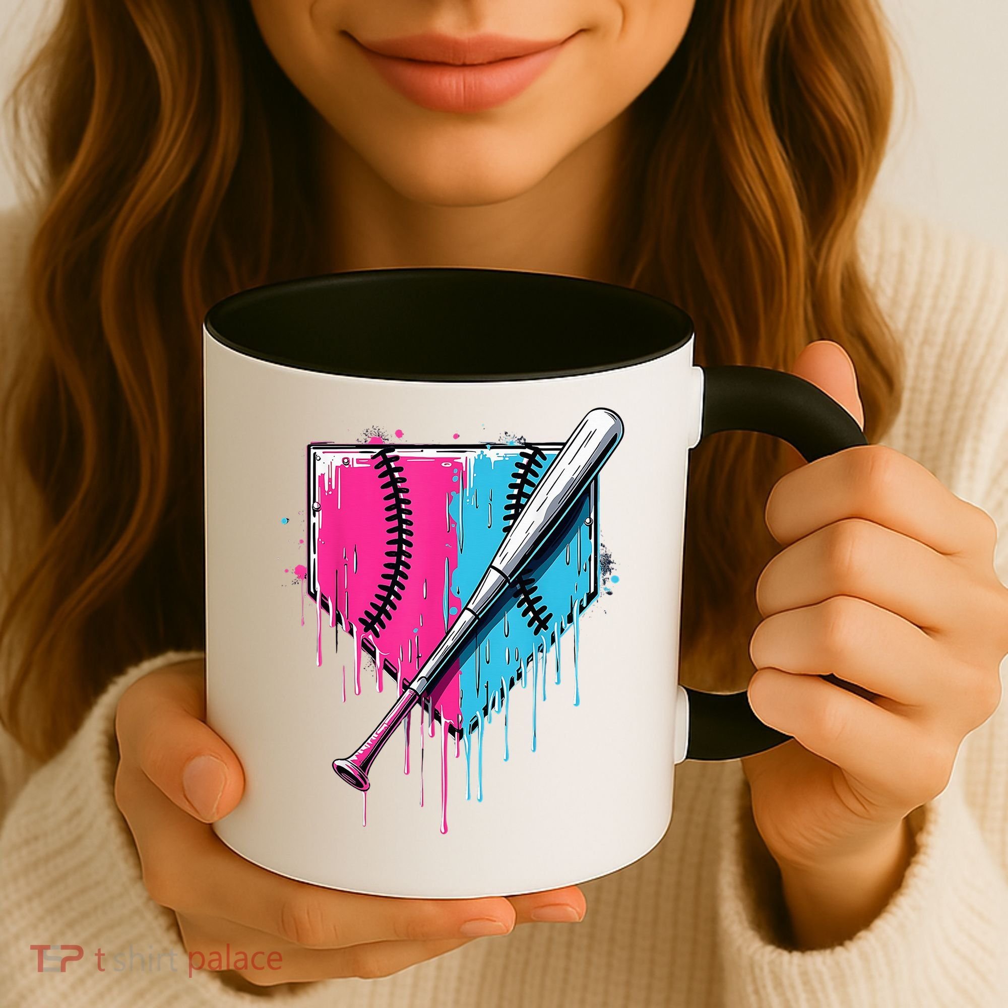 Baseball Home Plate Drip With Sprinkles Drip Ice Cream Bat Coffee Mug
