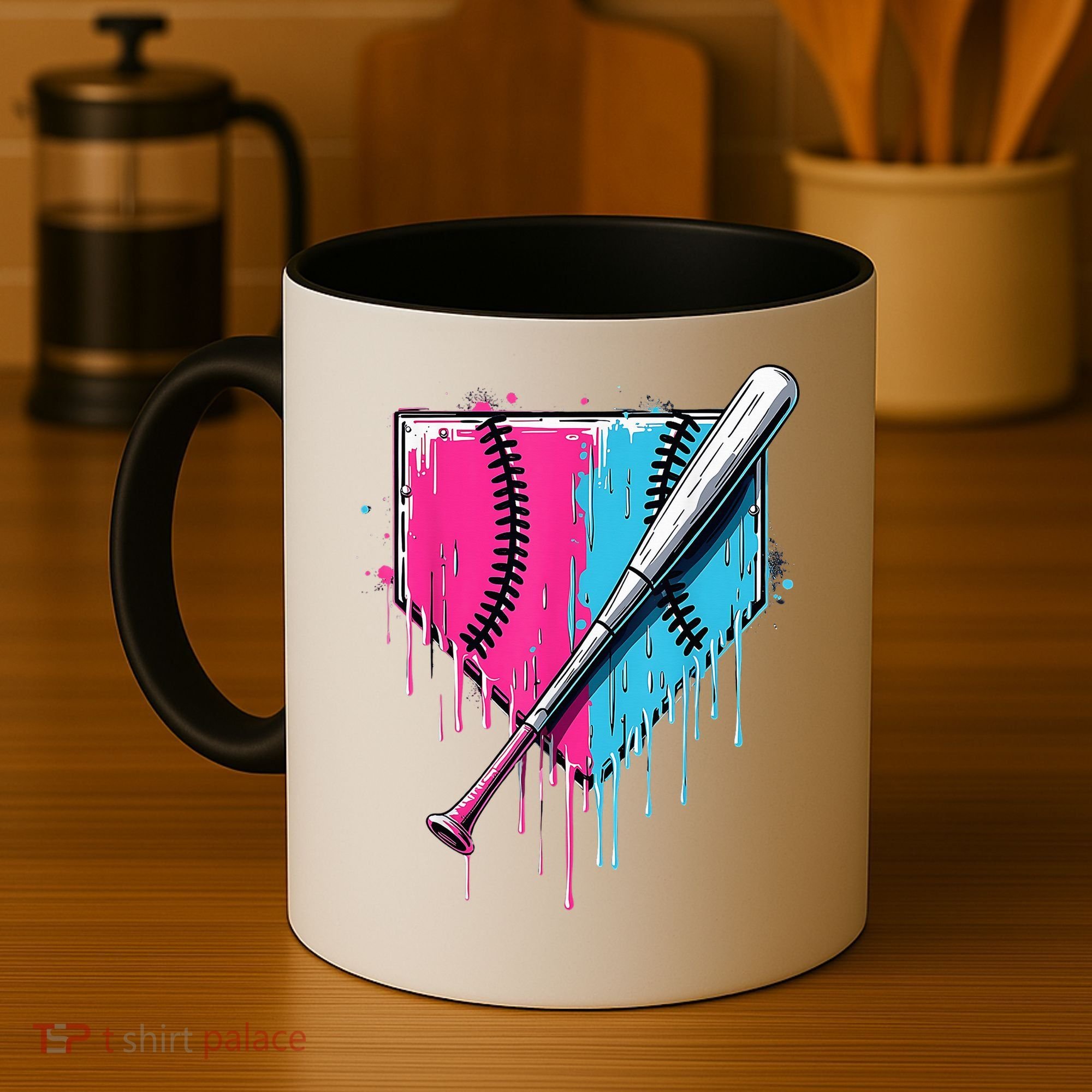 Baseball Home Plate Drip With Sprinkles Drip Ice Cream Bat Coffee Mug