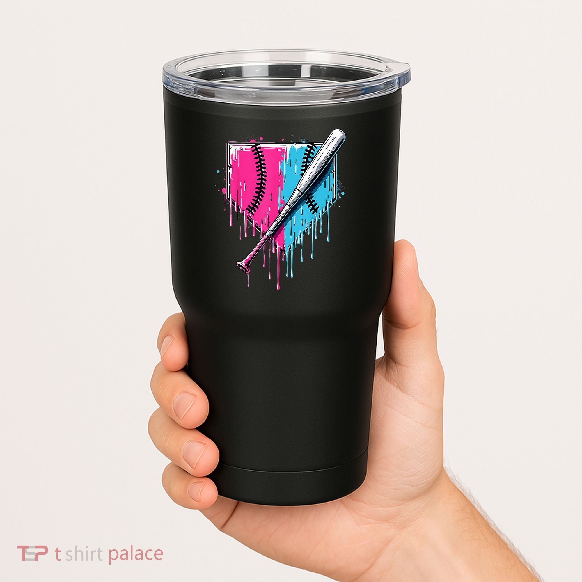 Baseball Home Plate Drip With Sprinkles Drip Ice Cream Bat Tumbler