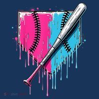 Baseball Home Plate Drip With Sprinkles Drip Ice Cream Bat Doggie Tank thumb 4