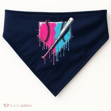 Baseball Home Plate Drip With Sprinkles Drip Ice Cream Bat USA-Made Doggie Bandana
