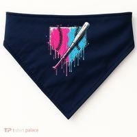 Baseball Home Plate Drip With Sprinkles Drip Ice Cream Bat USA-Made Doggie Bandana thumb 0