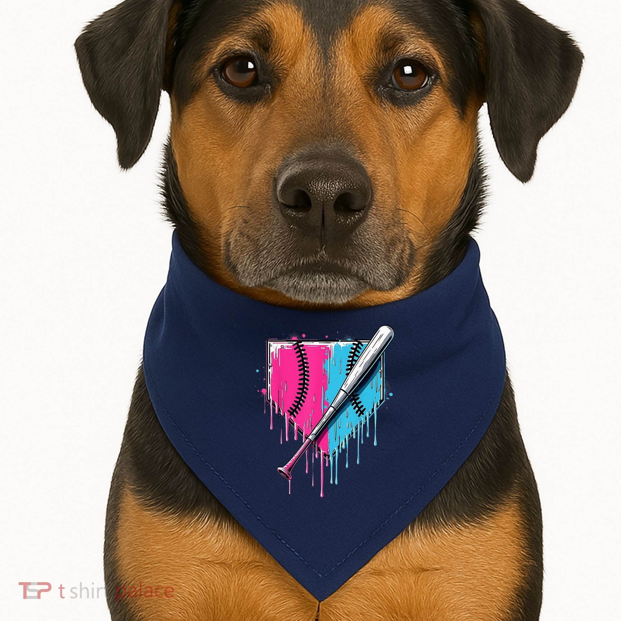 Baseball Home Plate Drip With Sprinkles Drip Ice Cream Bat USA-Made Doggie Bandana