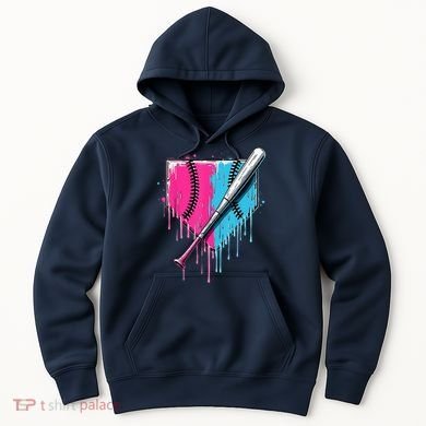 Baseball Home Plate Drip With Sprinkles Drip Ice Cream Bat Hoodie