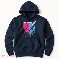 Baseball Home Plate Drip With Sprinkles Drip Ice Cream Bat Hoodie thumb 0