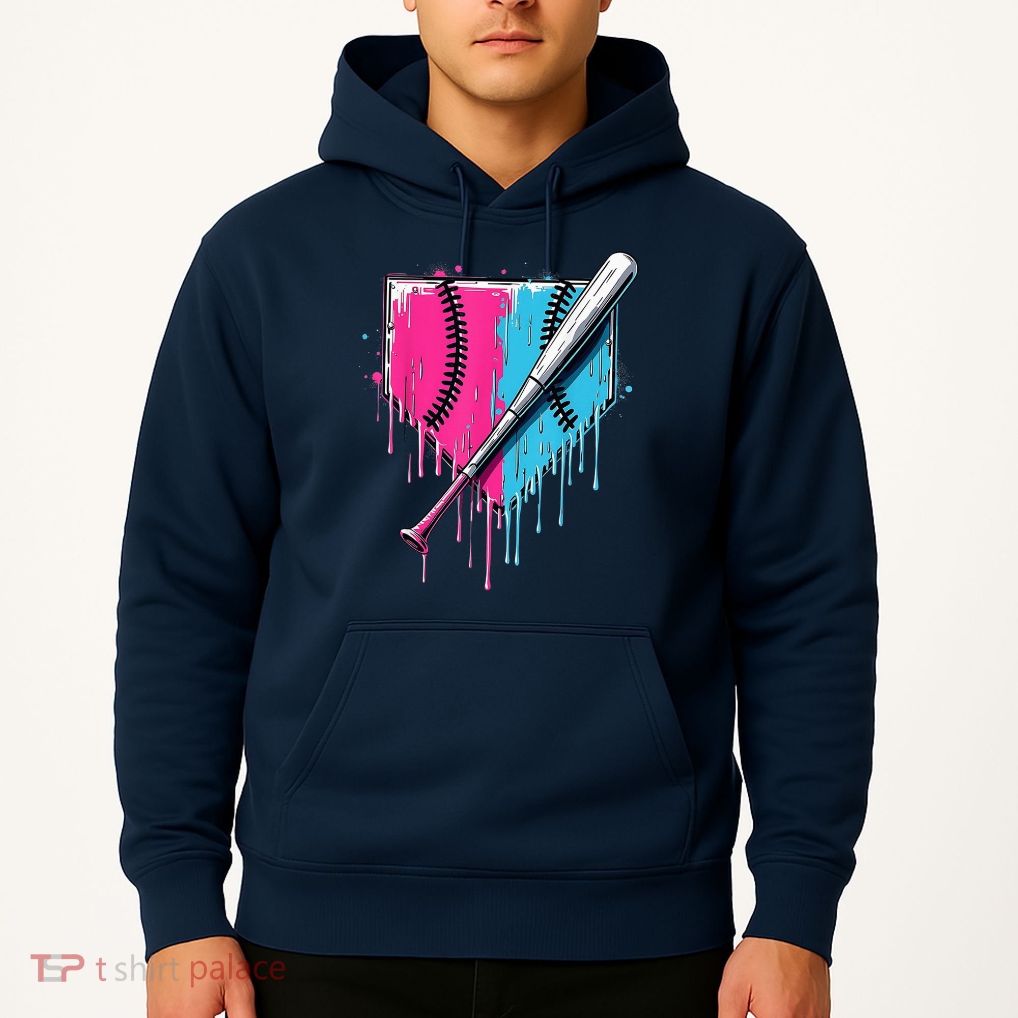 Baseball Home Plate Drip With Sprinkles Drip Ice Cream Bat Hoodie