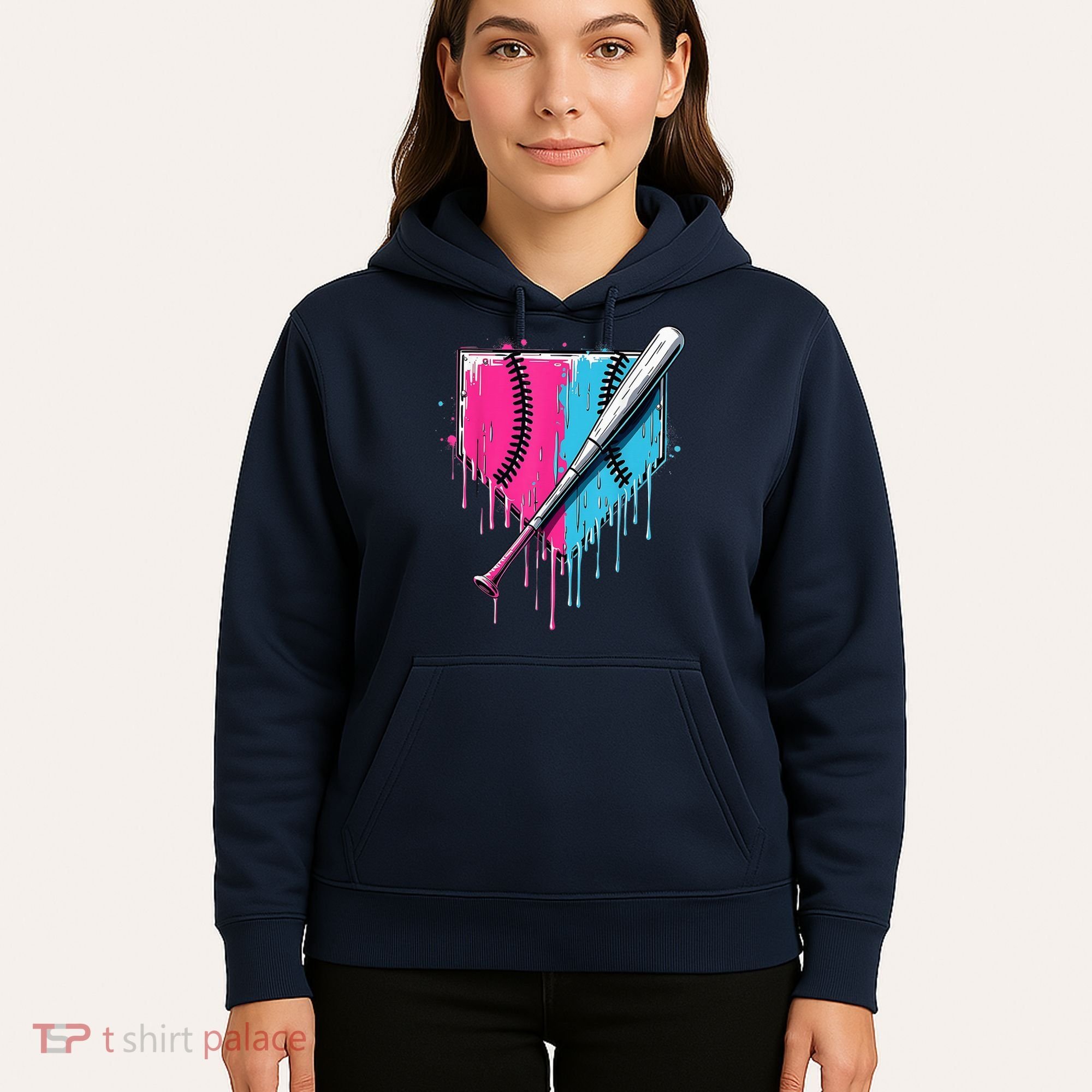 Baseball Home Plate Drip With Sprinkles Drip Ice Cream Bat Hoodie