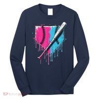 Baseball Home Plate Drip With Sprinkles Drip Ice Cream Bat Long Sleeve Shirt thumb 0