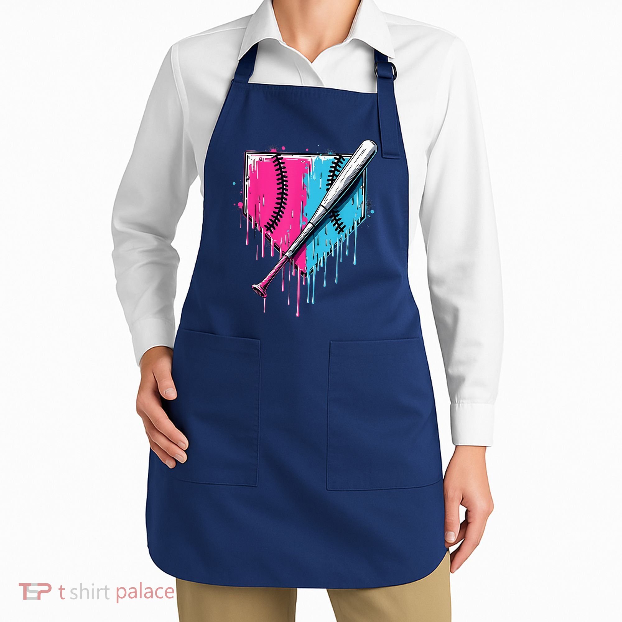 Baseball Home Plate Drip With Sprinkles Drip Ice Cream Bat Apron