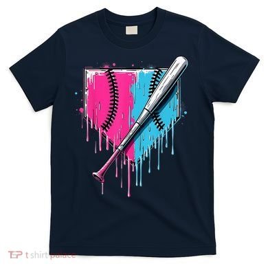 Baseball Home Plate Drip With Sprinkles Drip Ice Cream Bat T-Shirt