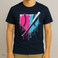 Baseball Home Plate Drip With Sprinkles Drip Ice Cream Bat T-Shirt thumb 3