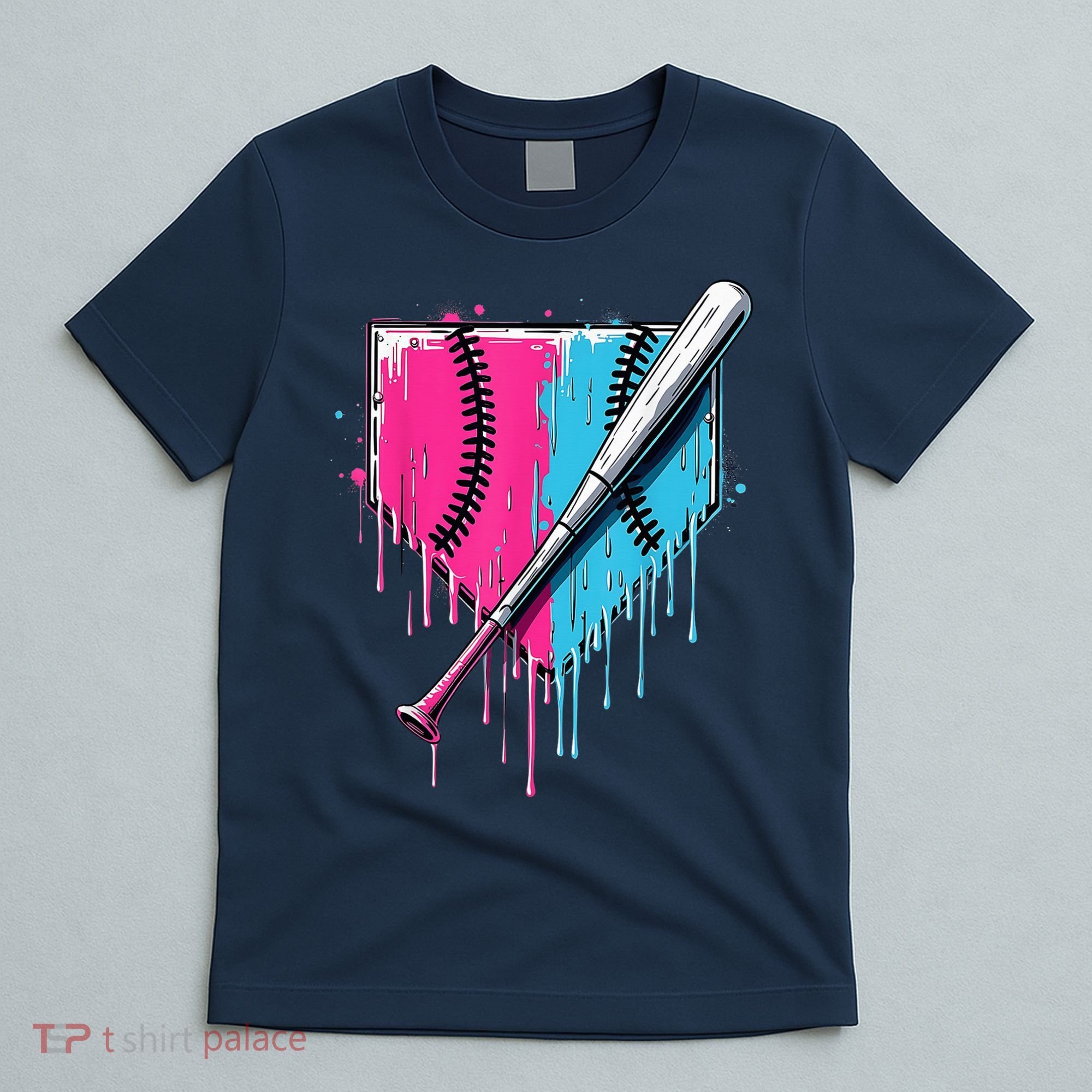 Baseball Home Plate Drip With Sprinkles Drip Ice Cream Bat T-Shirt
