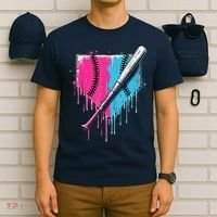 Baseball Home Plate Drip With Sprinkles Drip Ice Cream Bat T-Shirt thumb 6
