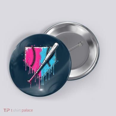 Baseball Home Plate Drip With Sprinkles Drip Ice Cream Bat Button