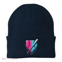 Baseball Home Plate Drip With Sprinkles Drip Ice Cream Bat Beanie thumb 0