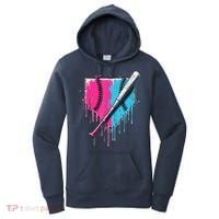 Baseball Home Plate Drip With Sprinkles Drip Ice Cream Bat Women's Hoodie thumb 0