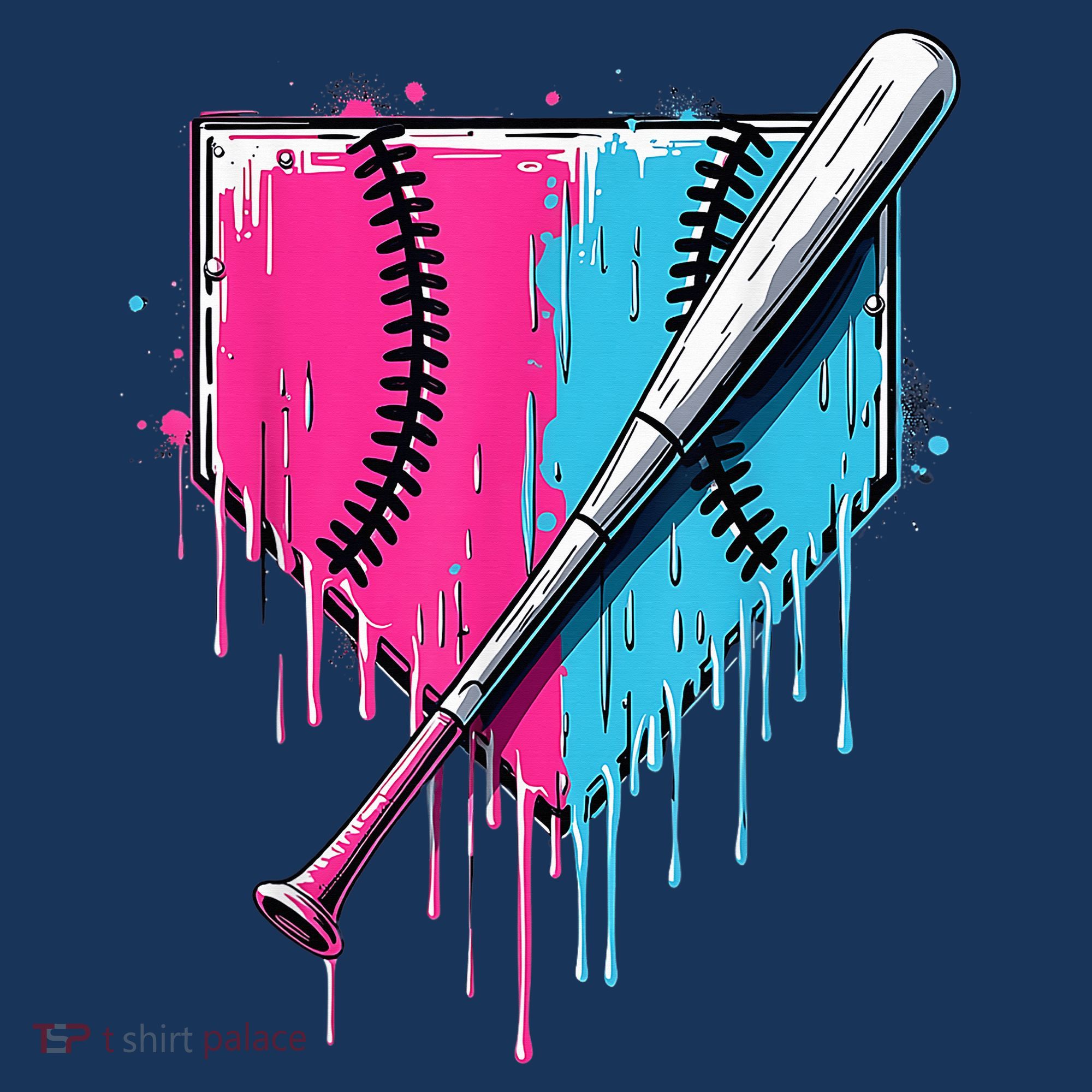 Baseball Home Plate Drip With Sprinkles Drip Ice Cream Bat Women's Hoodie