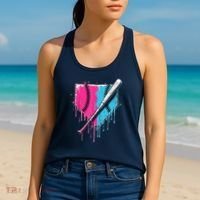 Baseball Home Plate Drip With Sprinkles Drip Ice Cream Bat Women's Tank Top thumb 2