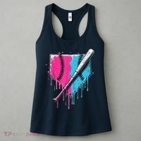 Baseball Home Plate Drip With Sprinkles Drip Ice Cream Bat Women's Tank Top thumb 3