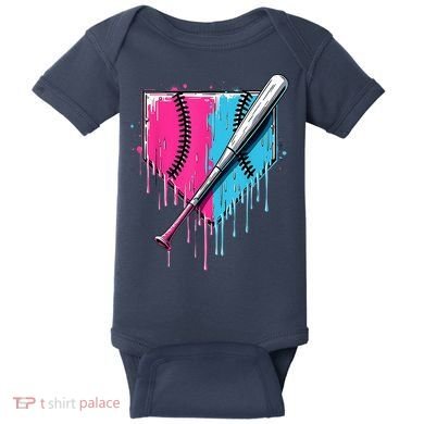 Baseball Home Plate Drip With Sprinkles Drip Ice Cream Bat Baby Bodysuit