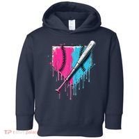 Baseball Home Plate Drip With Sprinkles Drip Ice Cream Bat Toddler Hoodie thumb 0