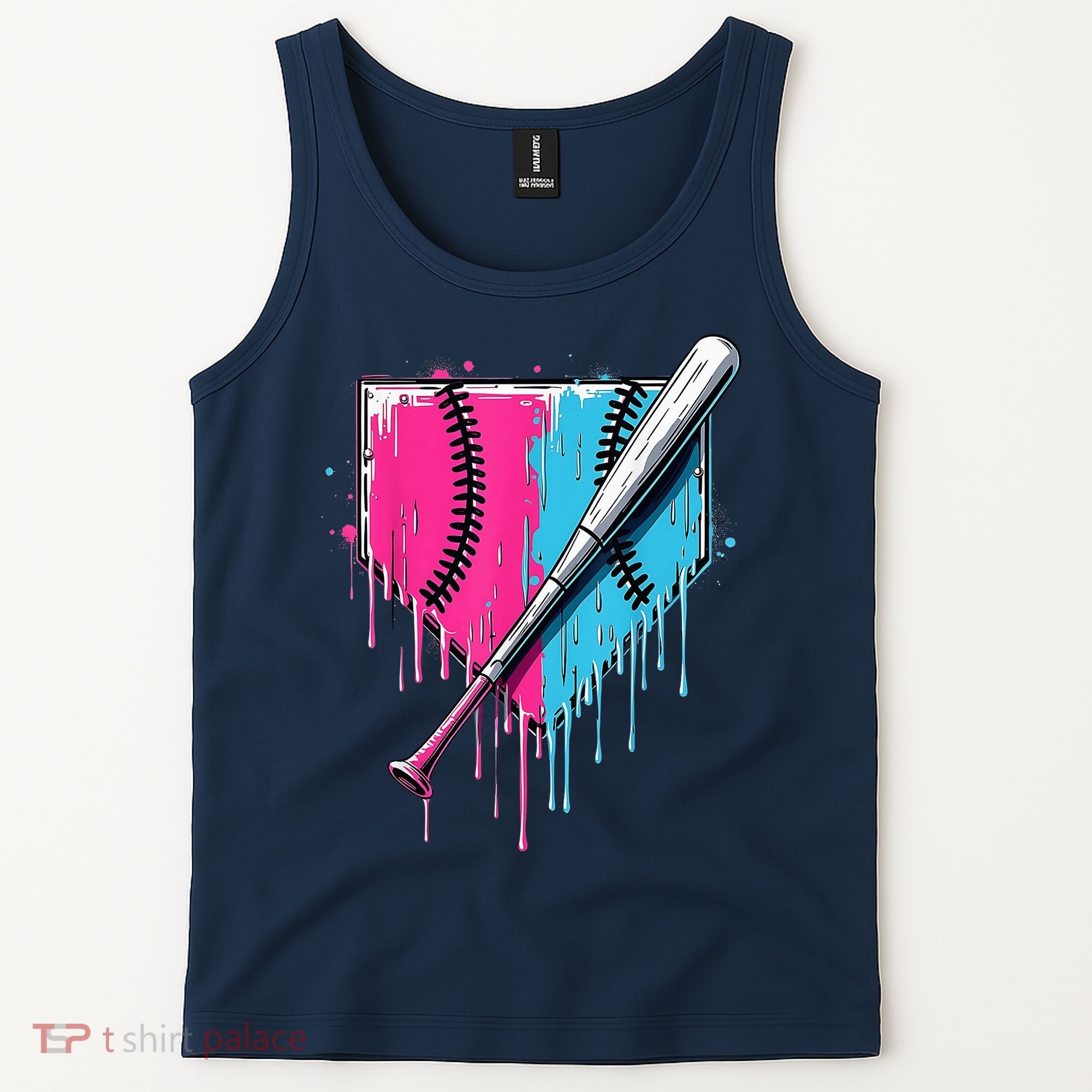 Baseball Home Plate Drip With Sprinkles Drip Ice Cream Bat Tank Top