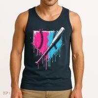Baseball Home Plate Drip With Sprinkles Drip Ice Cream Bat Tank Top thumb 3