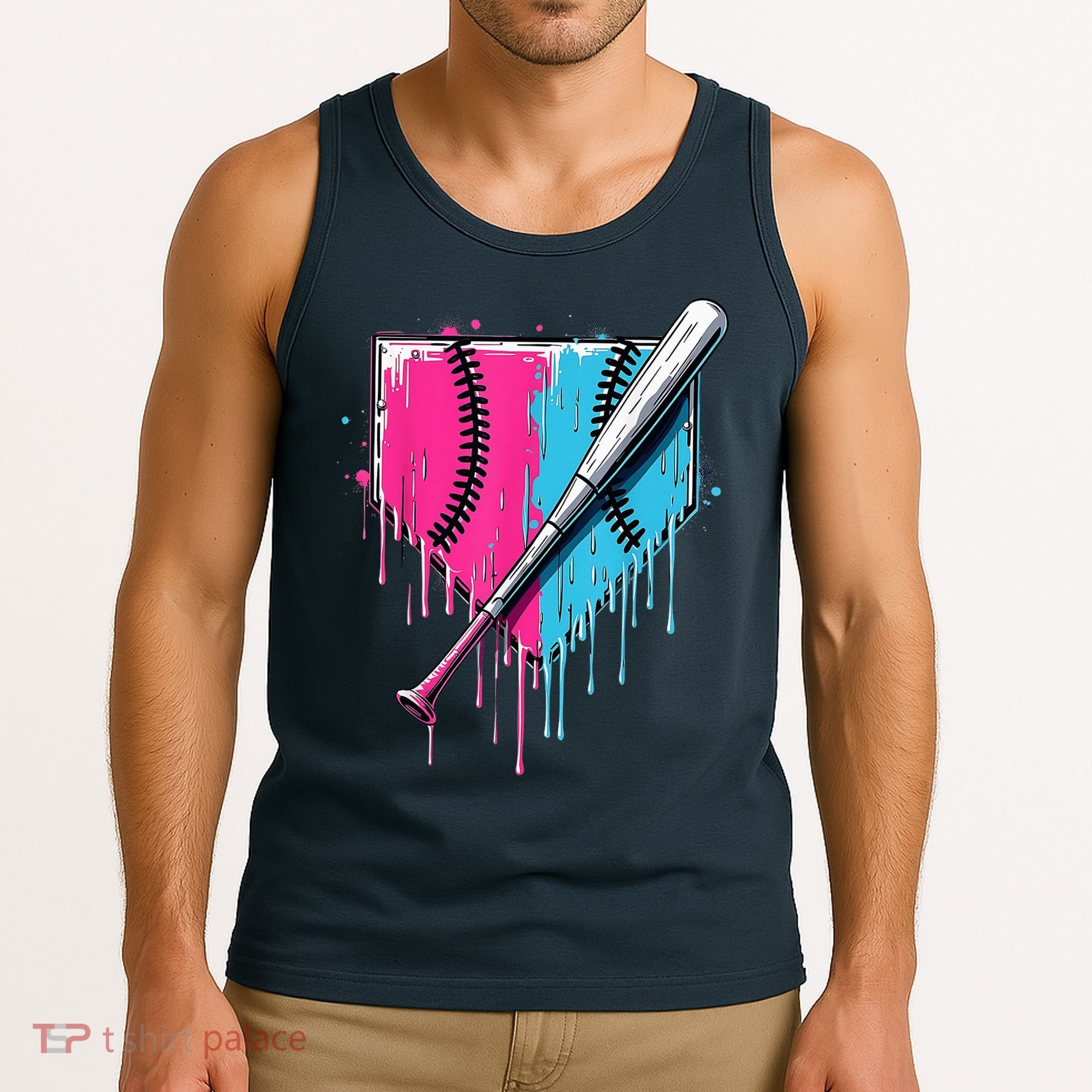 Baseball Home Plate Drip With Sprinkles Drip Ice Cream Bat Tank Top