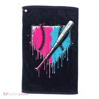 Baseball Home Plate Drip With Sprinkles Drip Ice Cream Bat Golf Towel